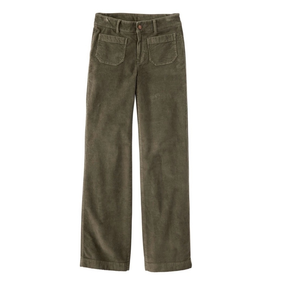 L.L.Bean Women’s 207 Vintage Corduroy Pants Size 10 Reg Dark Loden NWT Straight - Picture 2 of 7